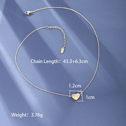 Wholesale Jewelry XUPING Simple Style Commute Letter Heart Shape 304 Stainless Steel 18K Gold Plated Necklace