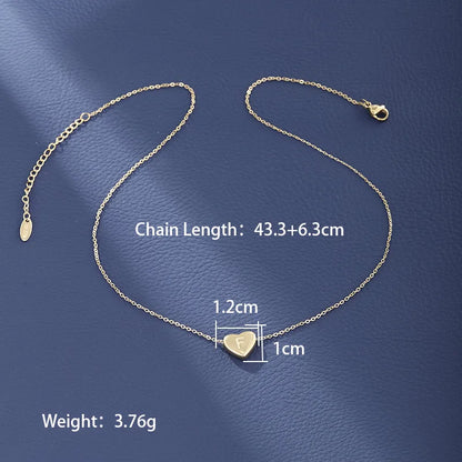 Wholesale Jewelry XUPING Simple Style Commute Letter Heart Shape 304 Stainless Steel 18K Gold Plated Necklace