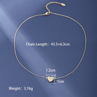 Wholesale Jewelry XUPING Simple Style Commute Letter Heart Shape 304 Stainless Steel 18K Gold Plated Necklace