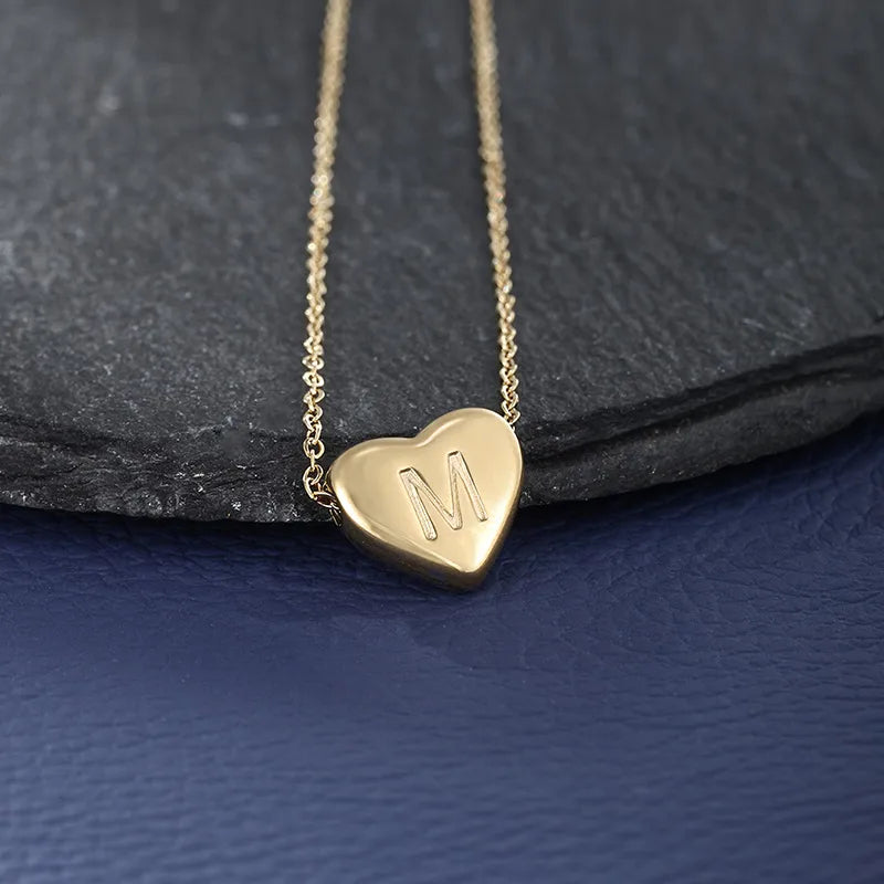 Wholesale Jewelry XUPING Simple Style Commute Letter Heart Shape 304 Stainless Steel 18K Gold Plated Necklace