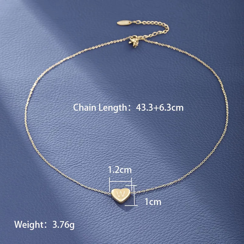 Wholesale Jewelry XUPING Simple Style Commute Letter Heart Shape 304 Stainless Steel 18K Gold Plated Necklace