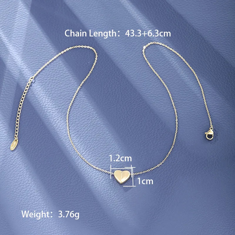 Wholesale Jewelry XUPING Simple Style Commute Letter Heart Shape 304 Stainless Steel 18K Gold Plated Necklace