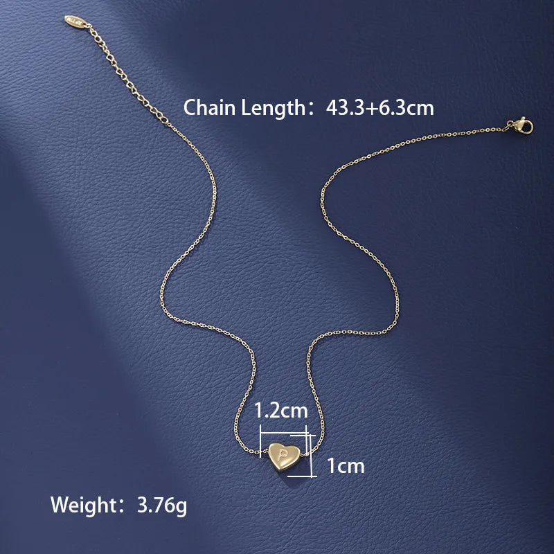 Wholesale Jewelry XUPING Simple Style Commute Letter Heart Shape 304 Stainless Steel 18K Gold Plated Necklace