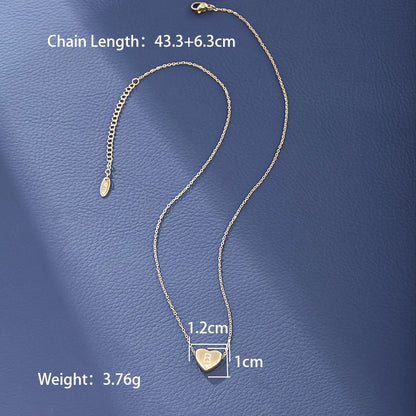 Wholesale Jewelry XUPING Simple Style Commute Letter Heart Shape 304 Stainless Steel 18K Gold Plated Necklace