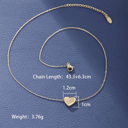 Wholesale Jewelry XUPING Simple Style Commute Letter Heart Shape 304 Stainless Steel 18K Gold Plated Necklace