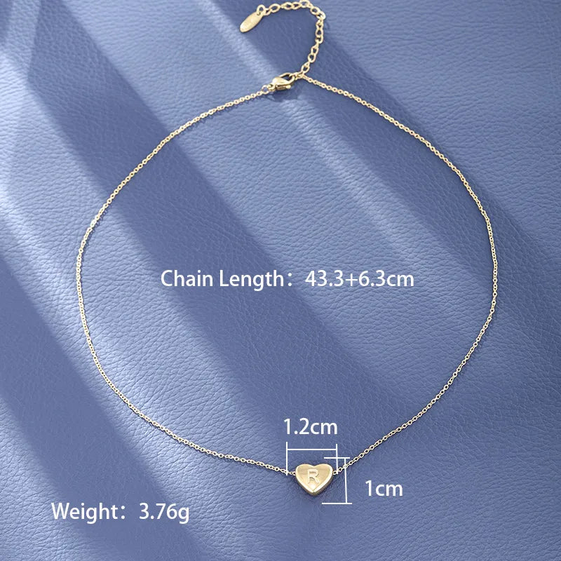 Wholesale Jewelry XUPING Simple Style Commute Letter Heart Shape 304 Stainless Steel 18K Gold Plated Necklace