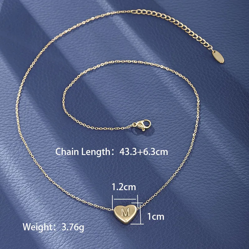 Wholesale Jewelry XUPING Simple Style Commute Letter Heart Shape 304 Stainless Steel 18K Gold Plated Necklace