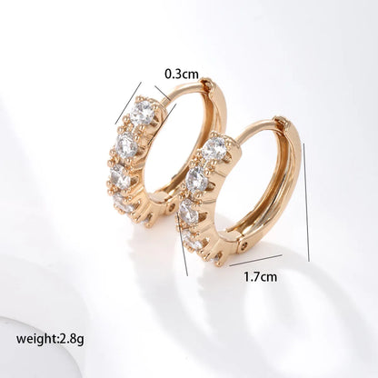 Wholesale Jewelry Xuping Simple Style Round Elephant Copper Alloy Artificial Diamond 18k Gold Plated White Gold Plated Plating Inlay Earrings