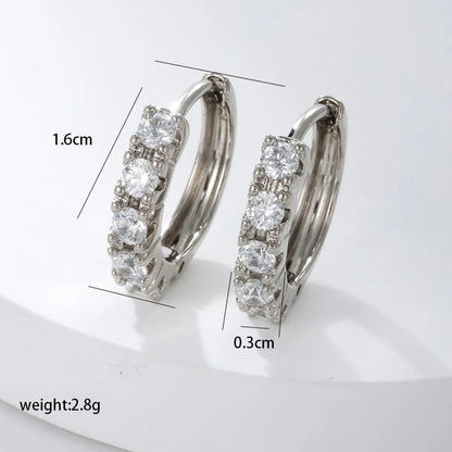 Wholesale Jewelry Xuping Simple Style Round Elephant Copper Alloy Artificial Diamond 18k Gold Plated White Gold Plated Plating Inlay Earrings