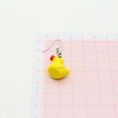 Shuo Europe And America Cross Border New Accessories Personality Yellow Duck Small Animal Earrings Earrings Irregular Three-dimensional Earrings