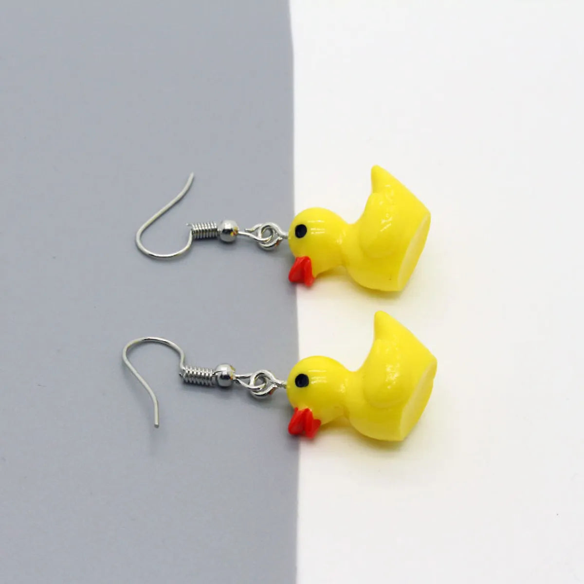 Shuo Europe And America Cross Border New Accessories Personality Yellow Duck Small Animal Earrings Earrings Irregular Three-dimensional Earrings