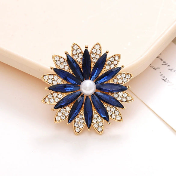 Wholesale Jewelry Zinc Alloy Crystal Gem Flower Light Luxury Accessories
