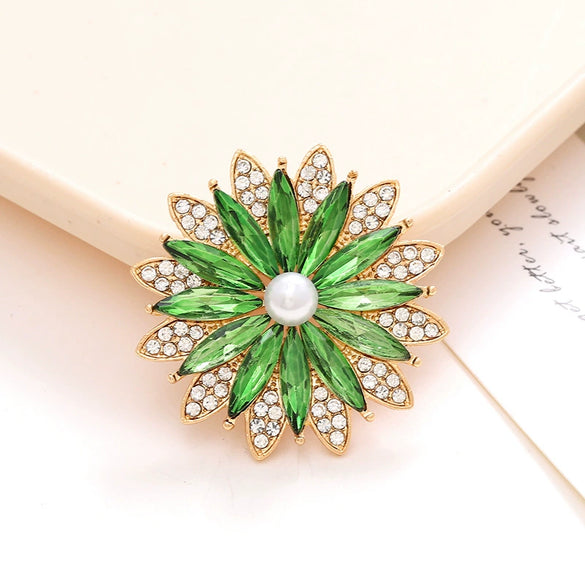 Wholesale Jewelry Zinc Alloy Crystal Gem Flower Light Luxury Accessories