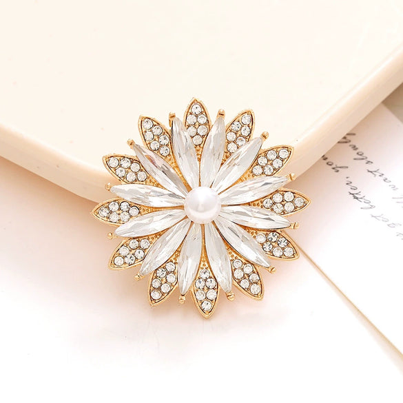 Wholesale Jewelry Zinc Alloy Crystal Gem Flower Light Luxury Accessories