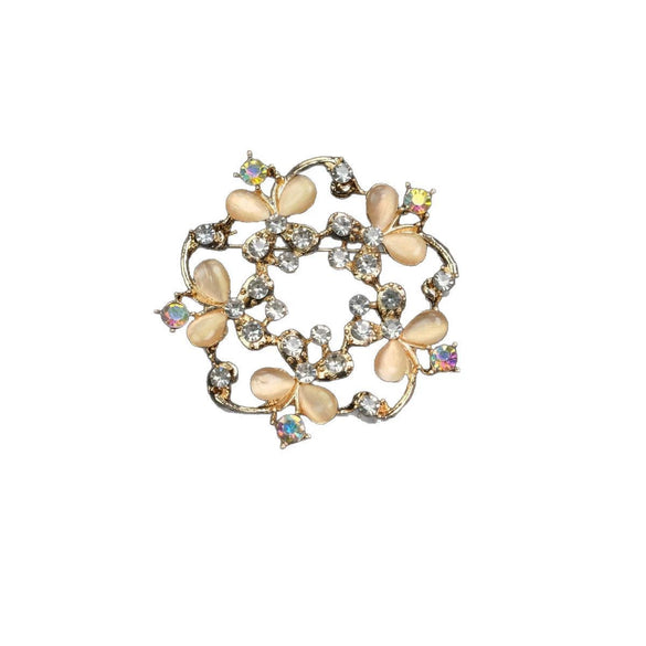 Wholesale Jewelry Zinc Alloy Flower Shaped Brooch For Women Electroplated