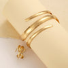 Wholesale Jewelry Zinc Alloy Geometric Personality Curved Hollow Water Drop Ring Bracelet Suit Electroplated