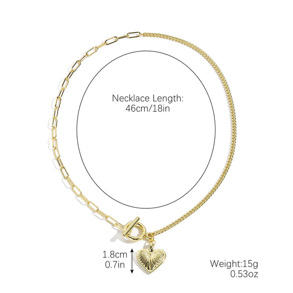 Wholesale Jewelry Zinc Alloy Heart Shape Electroplated Necklace For Women