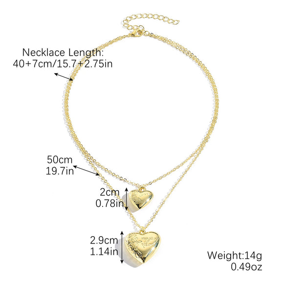 Wholesale Jewelry Zinc Alloy Heart Shape Electroplated Necklace For Women