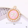 Wholesale Jewelry Zinc Alloy Love Bow Pendant Accessories With Hirback Pattern And Dripping Oil Design For Women