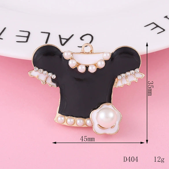 Wholesale Jewelry Zinc Alloy Love Bow Pendant Accessories With Hirback Pattern And Dripping Oil Design For Women