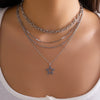 Wholesale Jewelry Zinc Alloy Star Geometric Electroplated Necklace For Women
