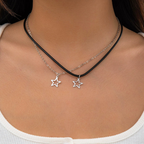 Wholesale Jewelry Zinc Alloy Star Geometric Electroplated Necklace For Women