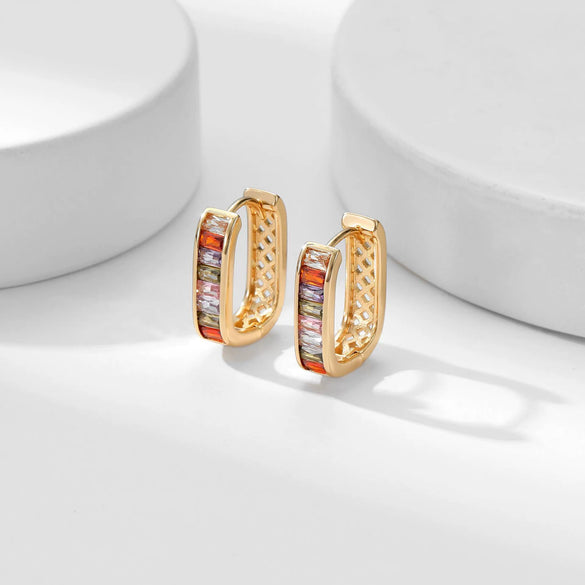 Wholesale Jewelry Zirconia Copper Geometric Earrings