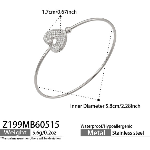 Wholesale 18K Electroplated Stainless Steel Geometric Pig Nose Love Bracelet For Women