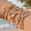Wholesale 18K Electroplated Stainless Steel Geometric Pig Nose Love Bracelet For Women