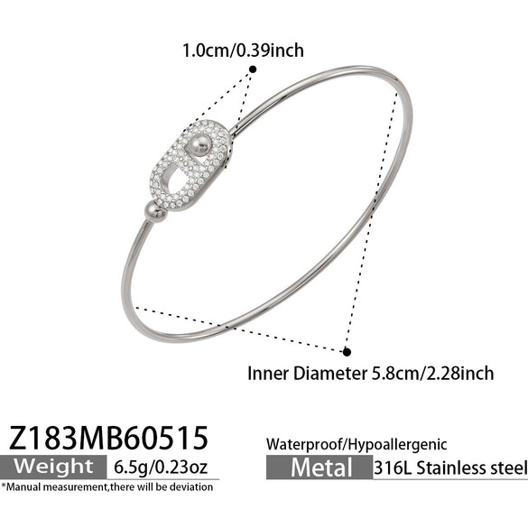 Wholesale 18K Electroplated Stainless Steel Geometric Pig Nose Love Bracelet For Women