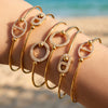 Wholesale 18K Electroplated Stainless Steel Geometric Pig Nose Love Bracelet For Women