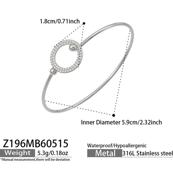 Wholesale 18K Electroplated Stainless Steel Geometric Pig Nose Love Bracelet For Women
