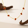 Wholesale 18K Electroplated Stainless Steel Heartshaped Pendant Necklace With O Word Chain For Women