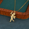 Wholesale 18K Gold Electroplated Stainless Steel Geometric Cupid Trinket Pendant Necklace For Women