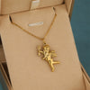Wholesale 18K Gold Electroplated Stainless Steel Geometric Cupid Trinket Pendant Necklace For Women