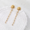 Wholesale 18K Gold Electroplated Stainless Steel Geometric Smiley Face Sun Zircon Tassel Earrings For Women