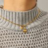 Wholesale 18K Gold Electroplated Stainless Steel Heart Shape Pendant Necklace And Bracelet For Women In Ins Style