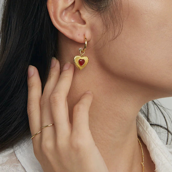 Wholesale 18K Gold Electroplated Stainless Steel Heartshaped Pendant Necklace For Women