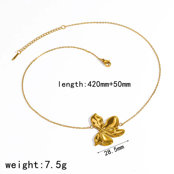 Wholesale 18K Gold Electroplated Stainless Steel Plants And Flowers Jewelry Set For Women Earrings And Rings