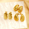Wholesale 18K Gold Electroplated Titanium Steel Geometric Drop Shape Earrings For Women