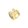 Wholesale 18K Gold Plated Copper Adjustable Open Ring With English Letters For Women
