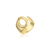 Wholesale 18K Gold Plated Copper Adjustable Open Ring With English Letters For Women