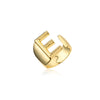 Wholesale 18K Gold Plated Copper Adjustable Open Ring With English Letters For Women