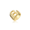 Wholesale 18K Gold Plated Copper Adjustable Open Ring With English Letters For Women