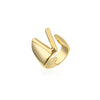 Wholesale 18K Gold Plated Copper Adjustable Open Ring With English Letters For Women