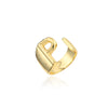 Wholesale 18K Gold Plated Copper Adjustable Open Ring With English Letters For Women