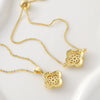 Wholesale 18K Gold Plated Copper Diamondencrusted Fourleaf Clover Necklace And Bracelet Jewelry Set For Women