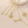 Wholesale 18K Gold Plated Copper Diamondencrusted Fourleaf Clover Necklace And Bracelet Jewelry Set For Women
