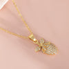 Wholesale 18K Gold Plated Copper Fruit Necklace With Zircon Inlay For Women Fairy Style O Word Chain
