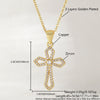 Wholesale 18K Gold Plated Copper Geometric Cross Zirconencrusted Pendant Necklace For Unisex